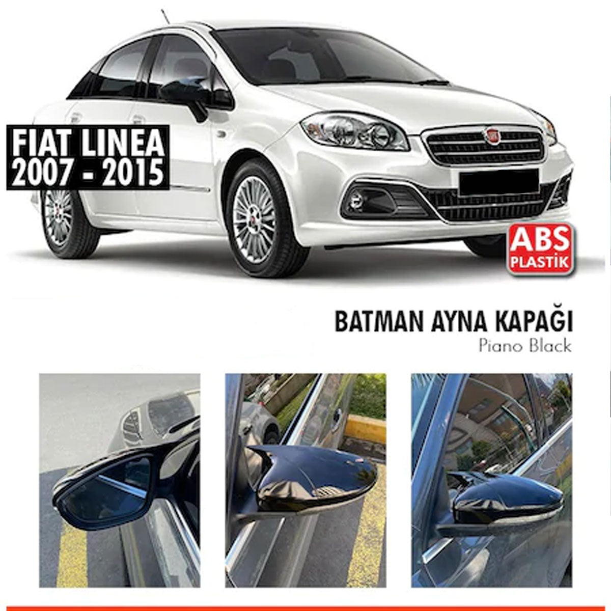 Mirror Cover for Fiat Linea 2007-2015 Batman Model